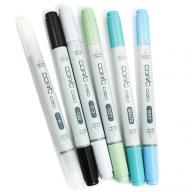 Copic Ciao 6 Scrap №1 Скрапбукинг набор маркеров - Набор маркеров Copic Ciao Hue Colors 5+1 с кистью для рисования (цветные маркеры + линер) Копик Чао купить в художественном магазине Copic.Club с доставкой по РФ и СНГ